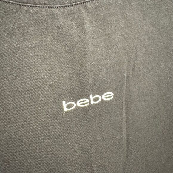 Bebe Y2K Black White Logo Bodycon Tank Top Mini Dress XL (EG) - Picture 4 of 6